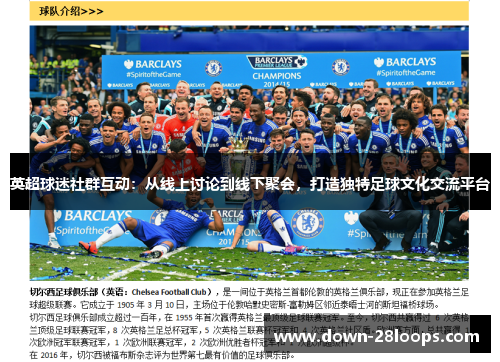 英超球迷社群互动：从线上讨论到线下聚会，打造独特足球文化交流平台