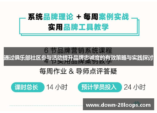通过俱乐部社区参与活动提升品牌忠诚度的有效策略与实践探讨